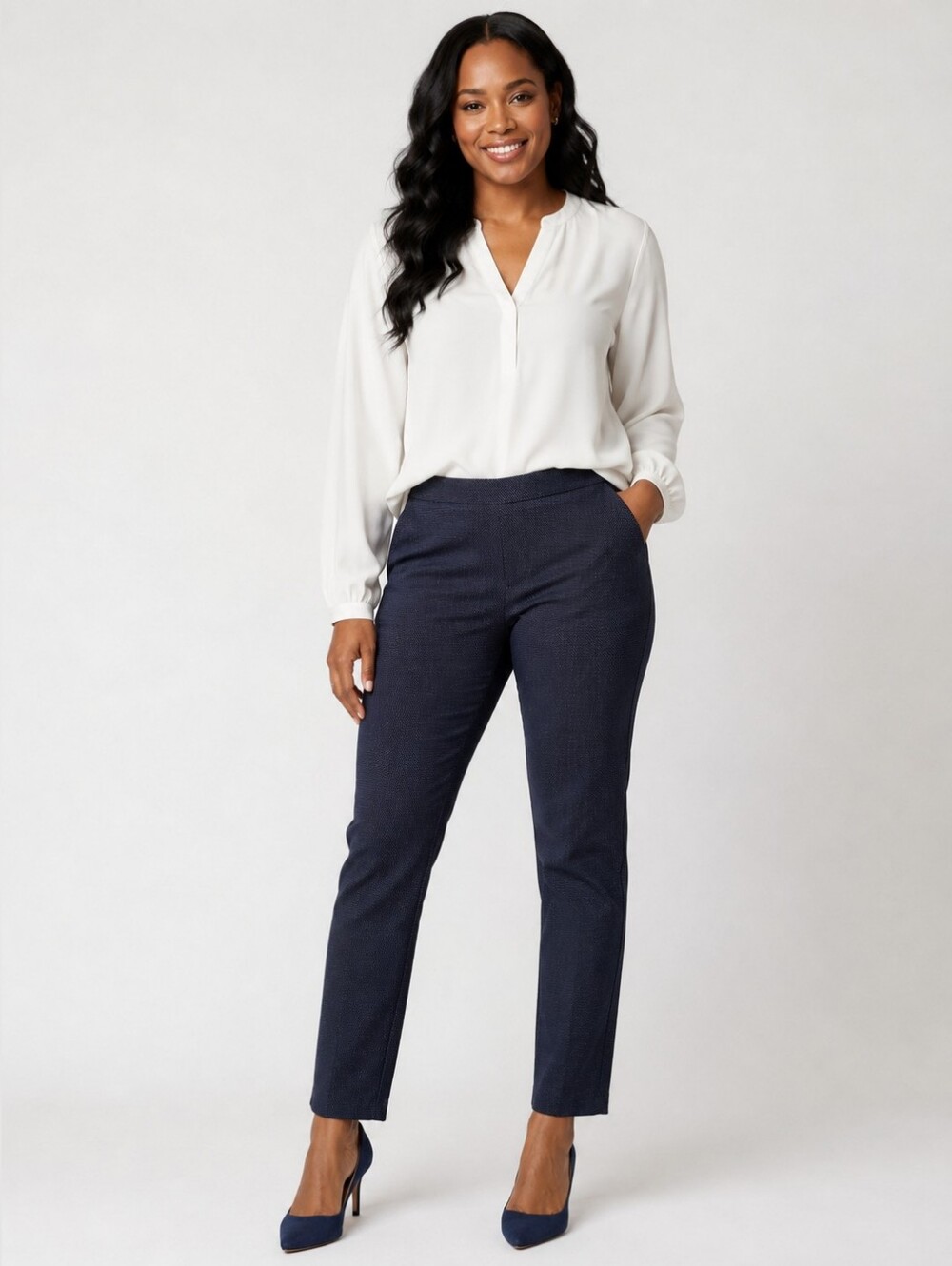 ❤ LIVERPOOL JEANS COMPANY HIGH RISE TYLER SLIM STRAIGHT PULL ON PANTS / TROUSERS - Picture 1 of 11